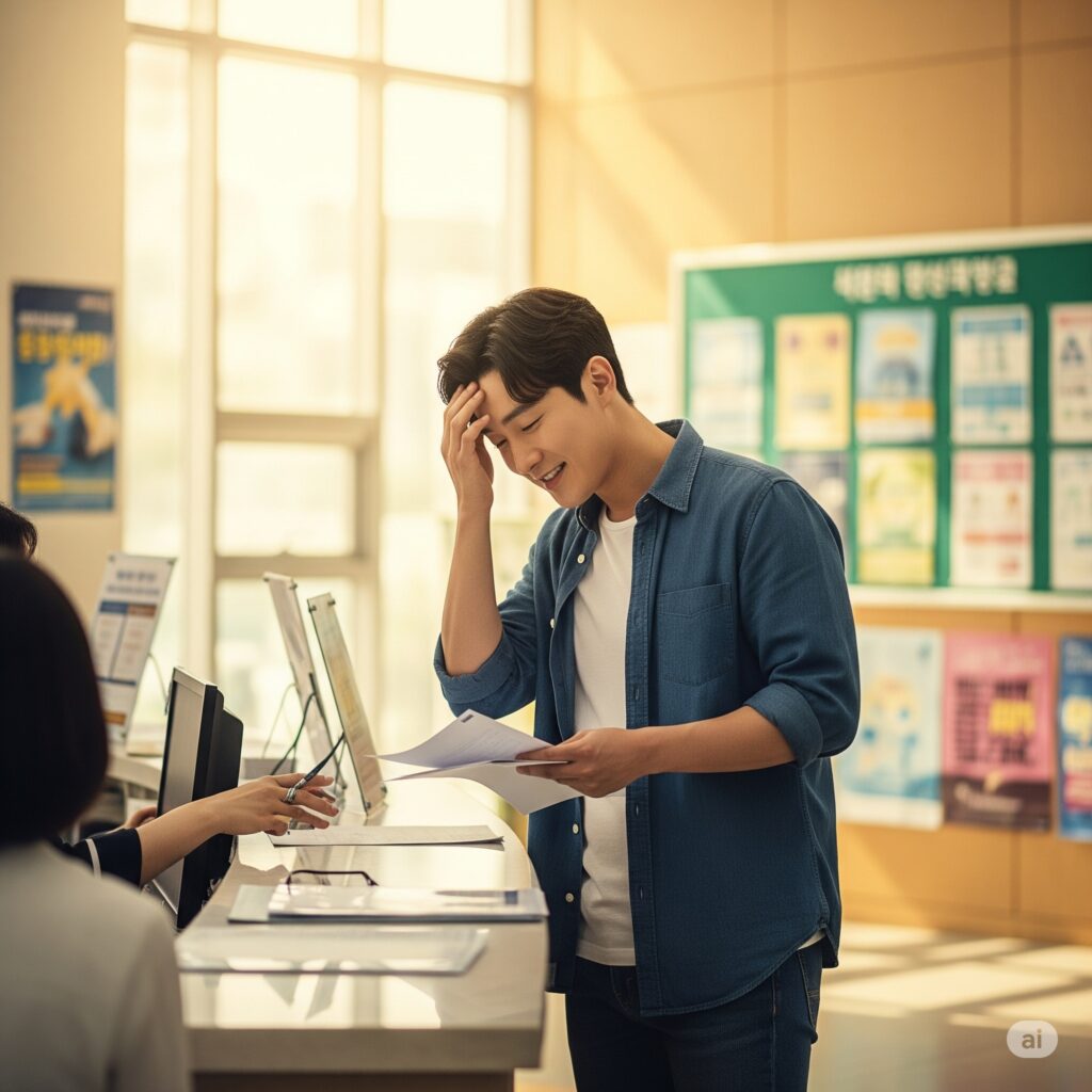 전입신고와 확정일자를 받으러 온 남성